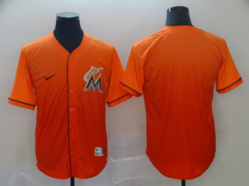 Men Miami Marlins Blank Orange Nike Fade MLB Jersey->new york mets->MLB Jersey